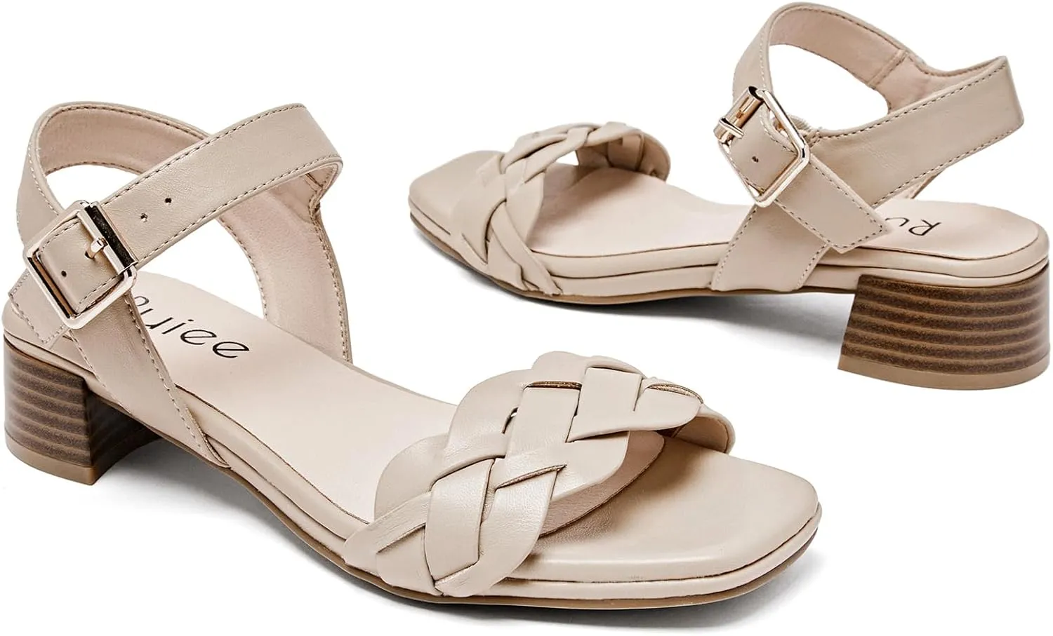 Women's Heels Chunky Heeled Sandals Low Block Heel Ankle Strap Dressy Bradied Sandals Square Open Toe Wedding Party Shoes for Women.