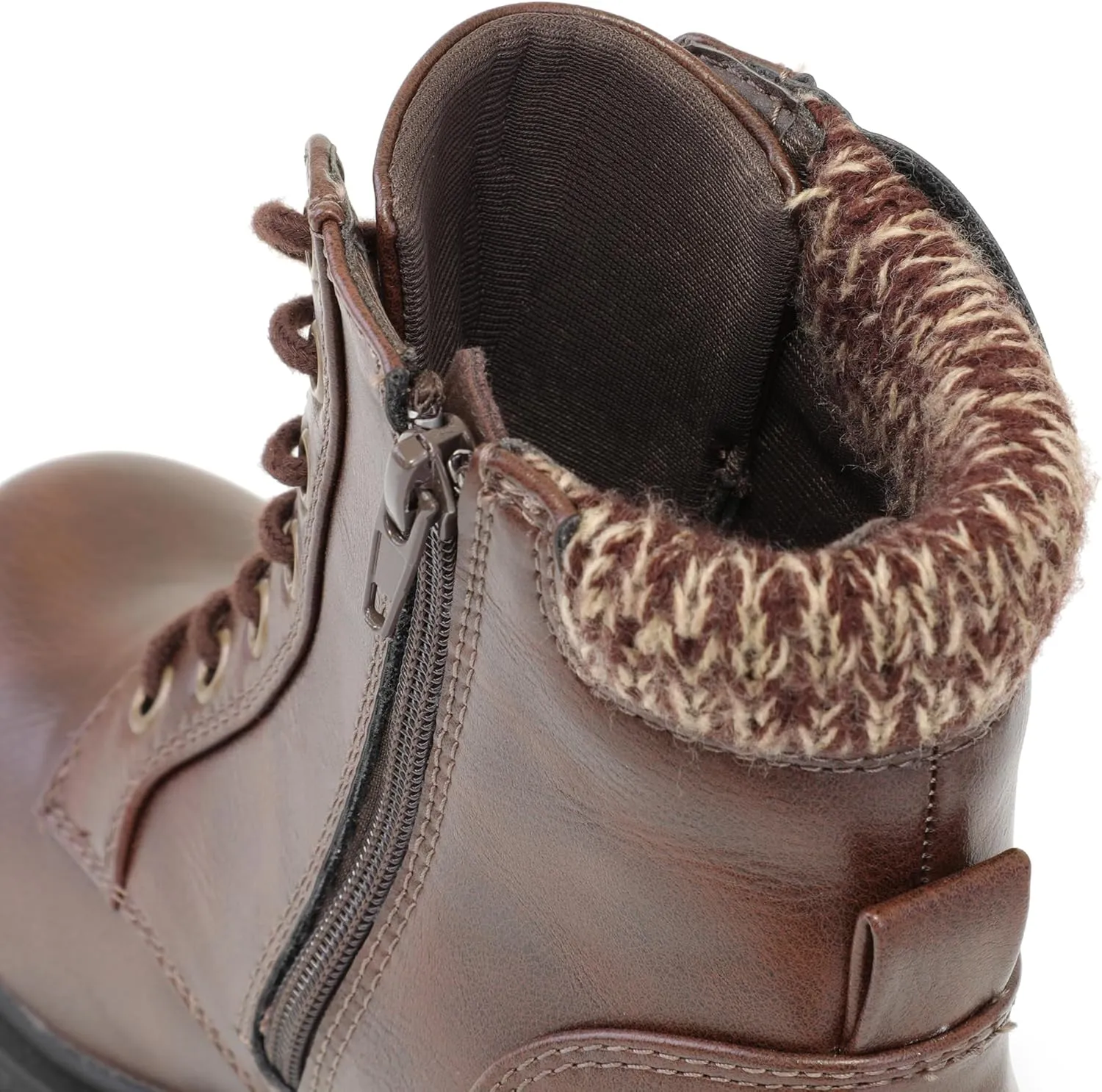 Women's Lace Up Combat Platform Ankle Boots With Thick Sole, Side Zipper Shoes Mid Calf Booties for Lady 2301-2302-2403