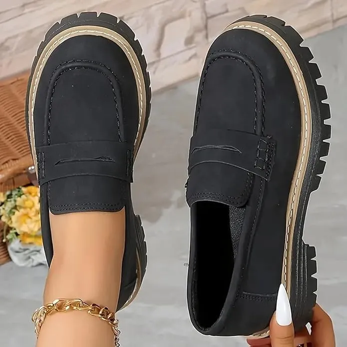 Womens Loafers Shoes Platform Chunky Penny Loafer Women's Slip-on Loafers Comfort Casual Fashion Business Work Shoes