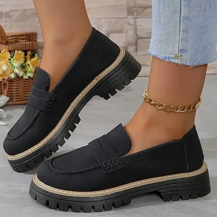 Womens Loafers Shoes Platform Chunky Penny Loafer Women's Slip-on Loafers Comfort Casual Fashion Business Work Shoes