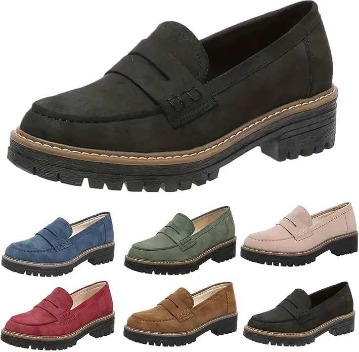 Womens Loafers Shoes Platform Chunky Penny Loafer Women's Slip-on Loafers Comfort Casual Fashion Business Work Shoes