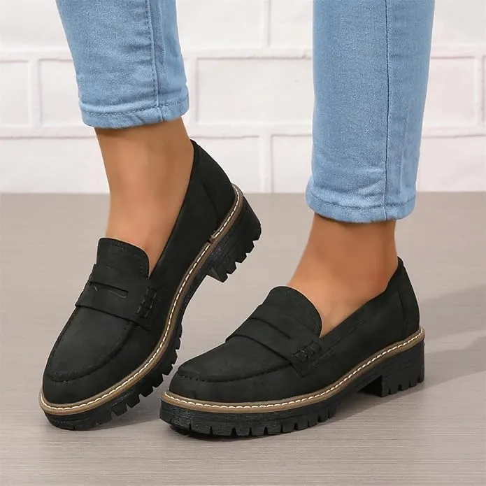 Womens Loafers Shoes Platform Chunky Penny Loafer Women's Slip-on Loafers Comfort Casual Fashion Business Work Shoes
