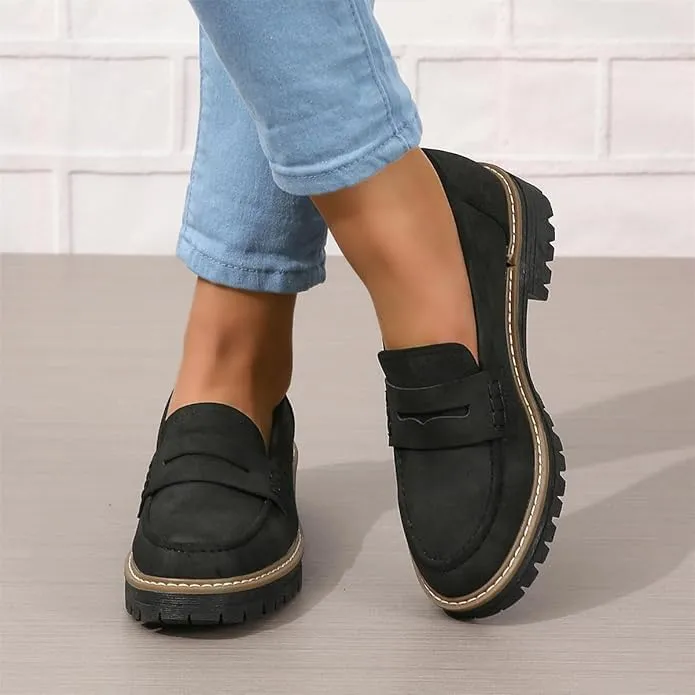 Womens Loafers Shoes Platform Chunky Penny Loafer Women's Slip-on Loafers Comfort Casual Fashion Business Work Shoes