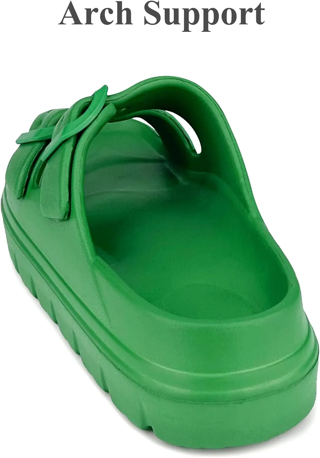 Womens Platform Sandals with Arch Support, Summer Beach Slides with Adjustable Buckle, Comfort Lightweight Chunky Cushion Slip on Sandal