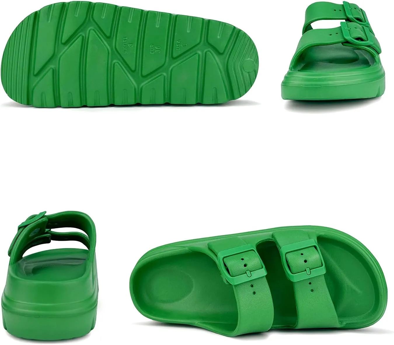 Womens Platform Sandals with Arch Support, Summer Beach Slides with Adjustable Buckle, Comfort Lightweight Chunky Cushion Slip on Sandal