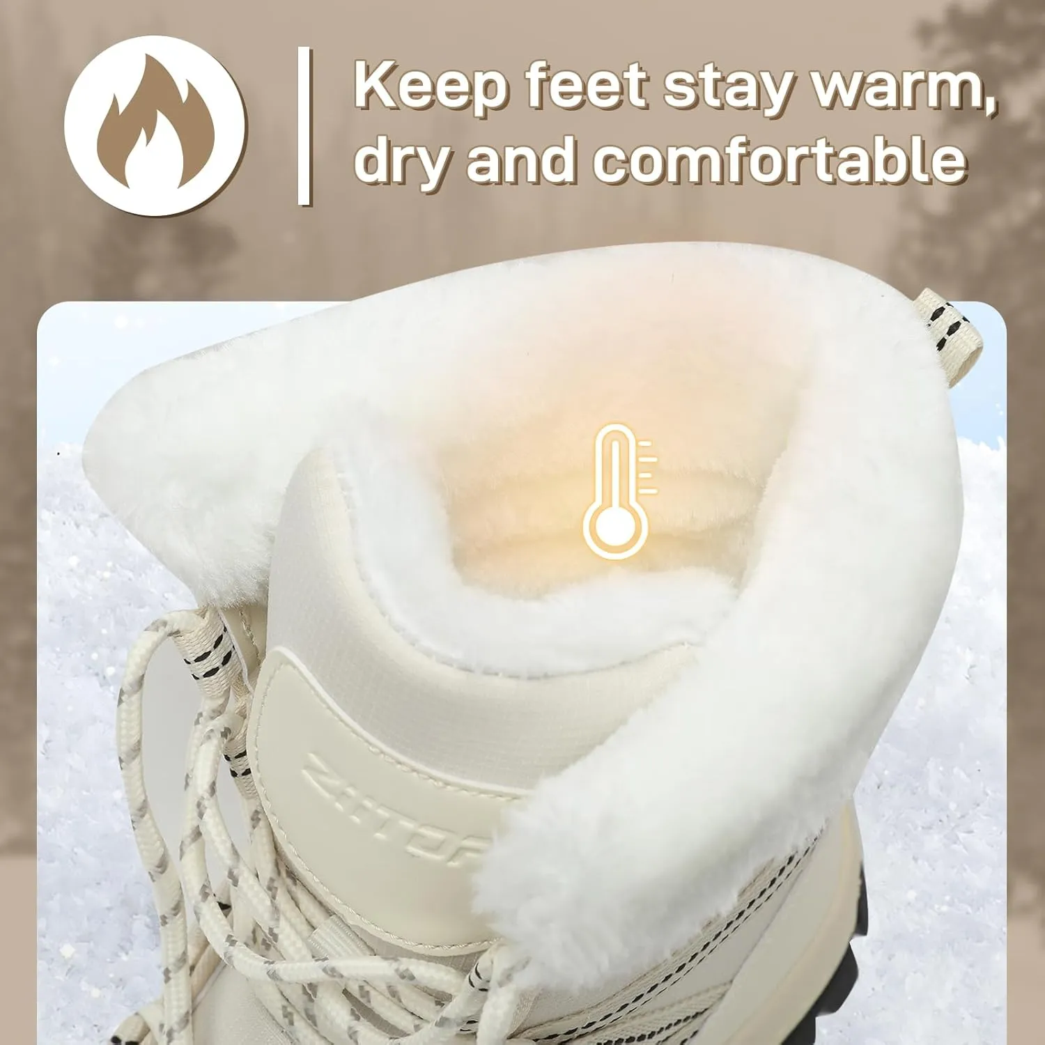 Womens Snow Boots Warm Fur Lined Winter Boots Anti Slip Ankle Boots Mid Calf Snowboots Waterproof and Cold-Resistant Outdoor Walking Shoes for Women Ladies Girls