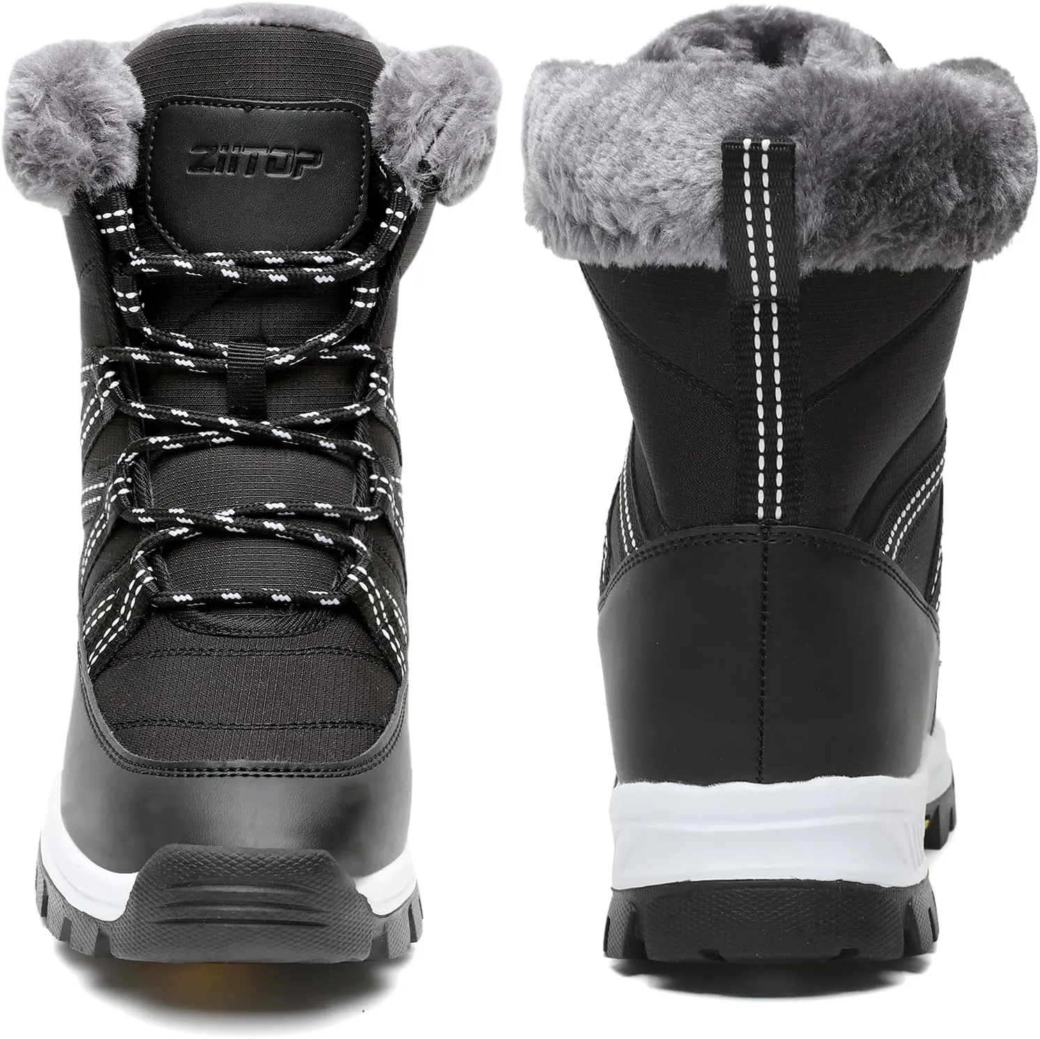 Womens Snow Boots Warm Fur Lined Winter Boots Anti Slip Ankle Boots Mid Calf Snowboots Waterproof and Cold-Resistant Outdoor Walking Shoes for Women Ladies Girls