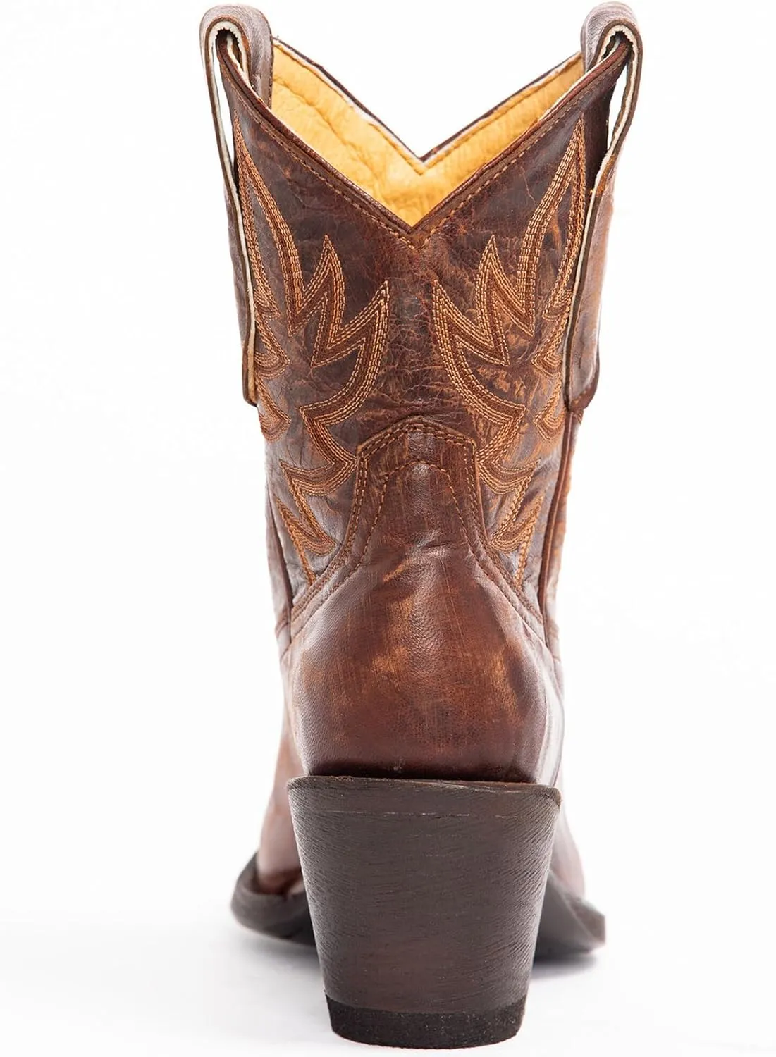 Women's Western Cowboy Ankle Boots Short Cowgirl Boots with Classic Embroidered Slip On Pointed Toe Chunky Country Booties