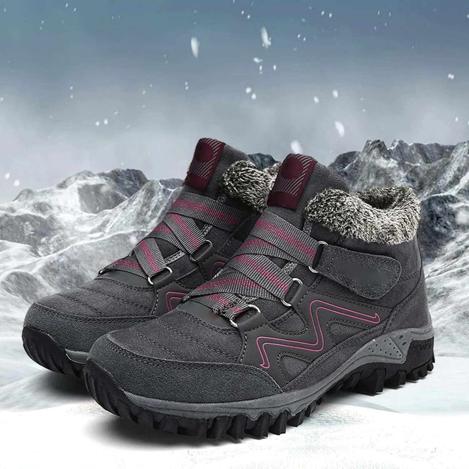 Women's Winter Boots Thermal Work Boots for Women, Unisex Waterproof Snow Shoes Non-Slip, Warm Comfy Booties Fashion Sneakers Walking Shoe