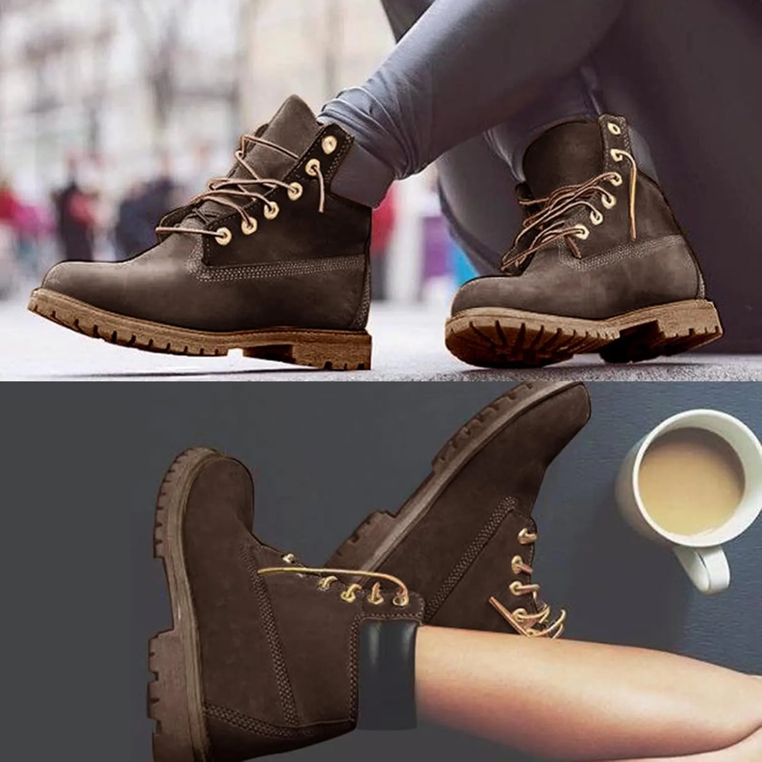 Women's Work Boots Hiking - Waterproof Outdoor Construction Motorcycle Combat