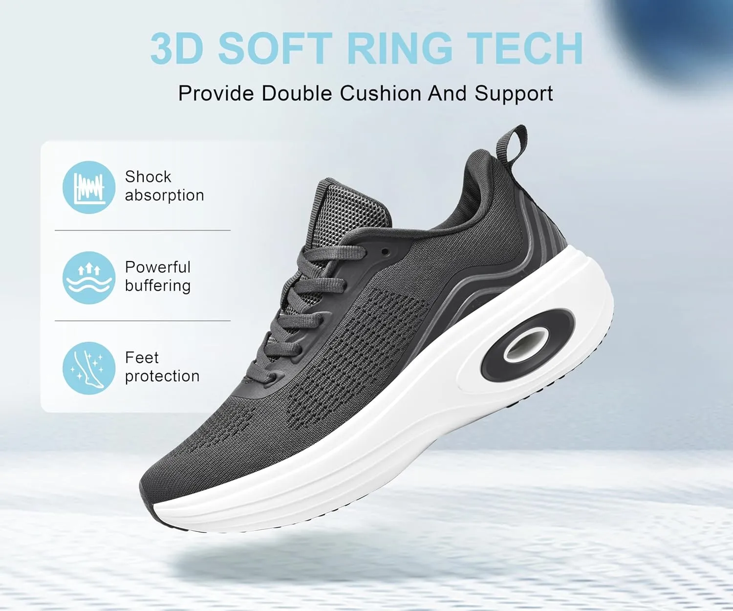 Wondamo Women's Walking Running Shoes Cushioning Lightweight Athletic Shoes Comfortable Supportive Non Slip Tennis Gym Workout Trainning Sneakers