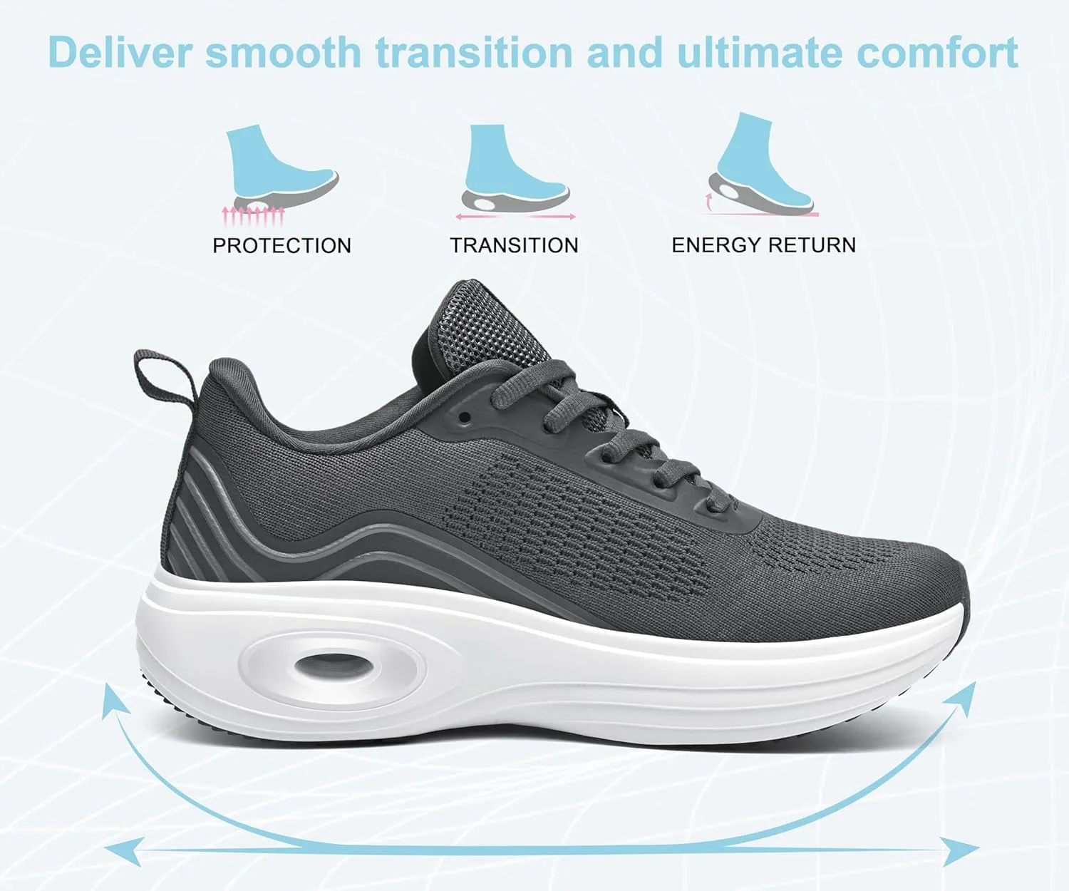 Wondamo Women's Walking Running Shoes Cushioning Lightweight Athletic Shoes Comfortable Supportive Non Slip Tennis Gym Workout Trainning Sneakers