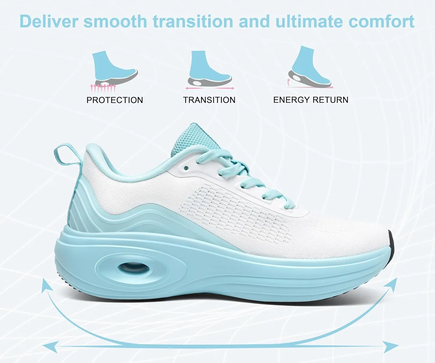 Wondamo Women's Walking Running Shoes Cushioning Lightweight Athletic Shoes Comfortable Supportive Non Slip Tennis Gym Workout Trainning Sneakers