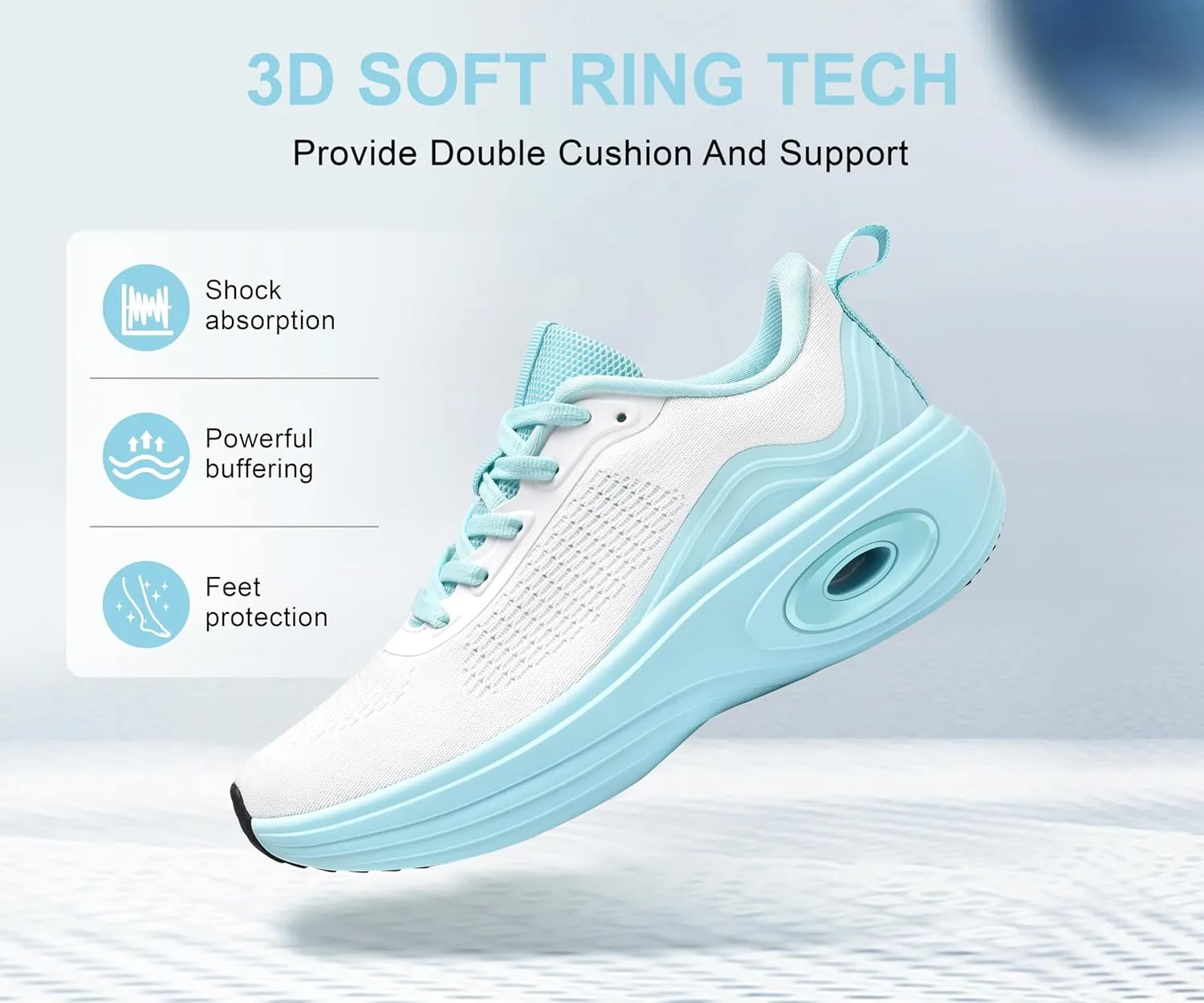 Wondamo Women's Walking Running Shoes Cushioning Lightweight Athletic Shoes Comfortable Supportive Non Slip Tennis Gym Workout Trainning Sneakers