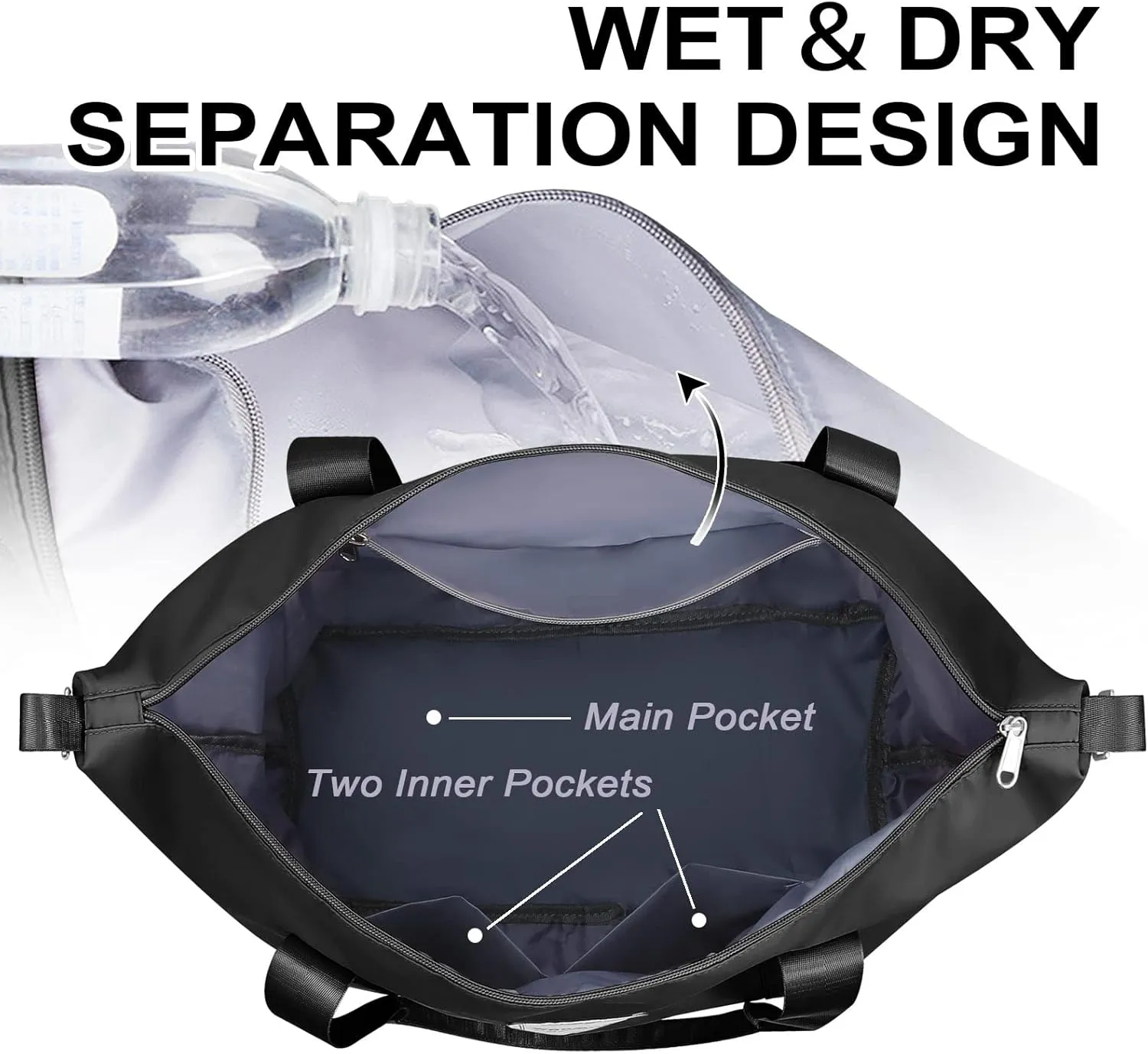 WOOMADA Weekender Bag for Women, Travel Duffel Bags with Shoe Compartment & Wet Pocket, Personal Item Bag for Airlines