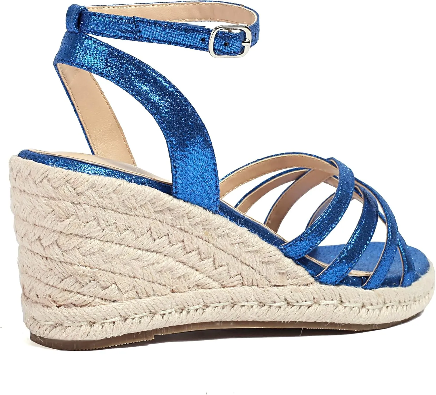 XIEDA Women's Open Toe Platform Strappy Espadrilles Wedges 3 Inch for Vacation Beach Dressy Comfortable Summer Wedge Sandals