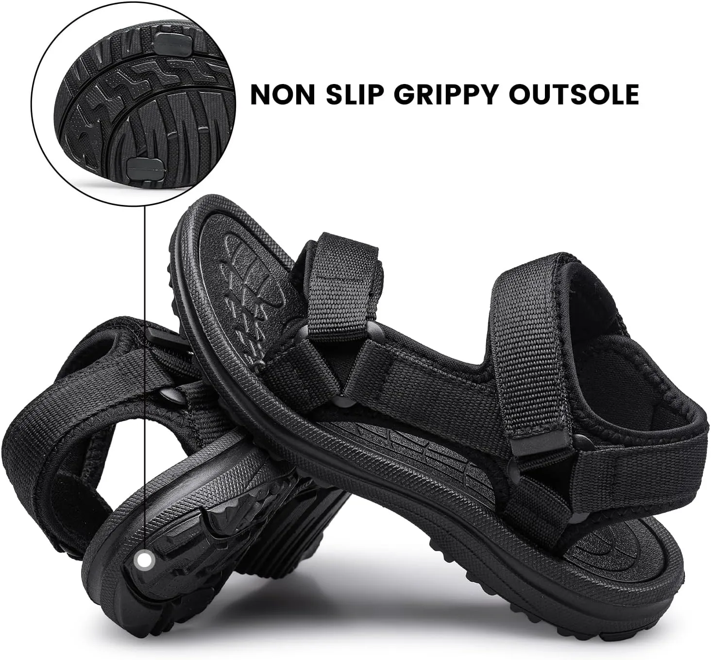 YHOON Boys Girls Sandals Adjustable Double Strap Open-Toe Athletic Lightweight Unisex Child Sport Sandals Summer Outdoor(Toddler/Little Kid/Big Kid)