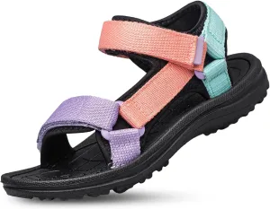 YHOON Boys Girls Sandals Adjustable Double Strap Open-Toe Athletic Lightweight Unisex Child Sport Sandals Summer Outdoor(Toddler/Little Kid/Big Kid)
