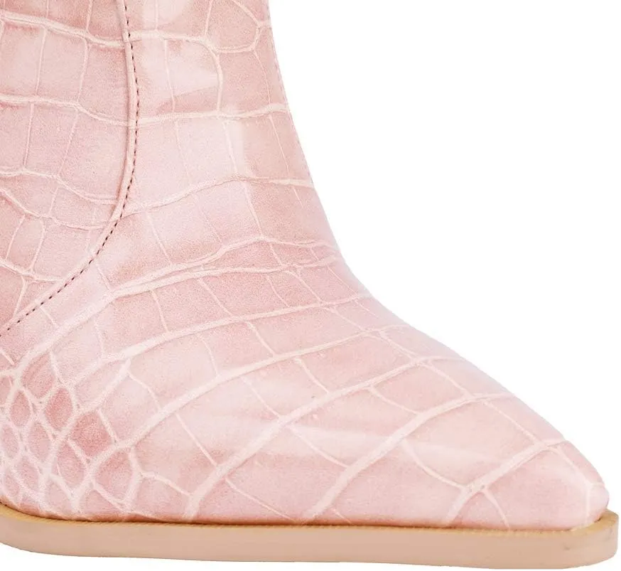 YIYA Women's Cowgirl Knee High Boots with Thick Wedge Heel Fashion Dress Boot for Women Western Cowboy Boot