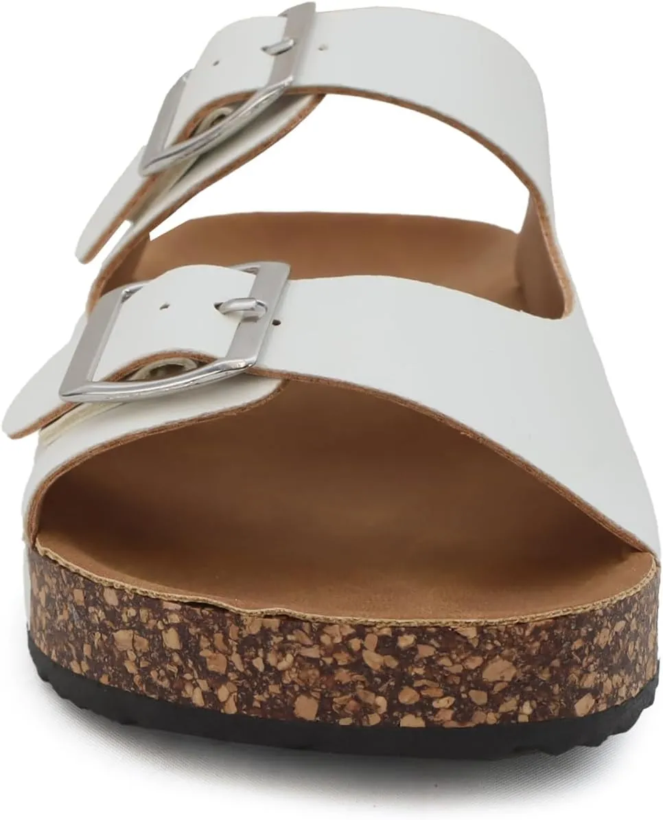 YOKI GIENNA-48Y Girls Sandals with Adjustable Double Buckles, Cushioned Cork Flats, Girls Summer Sandals