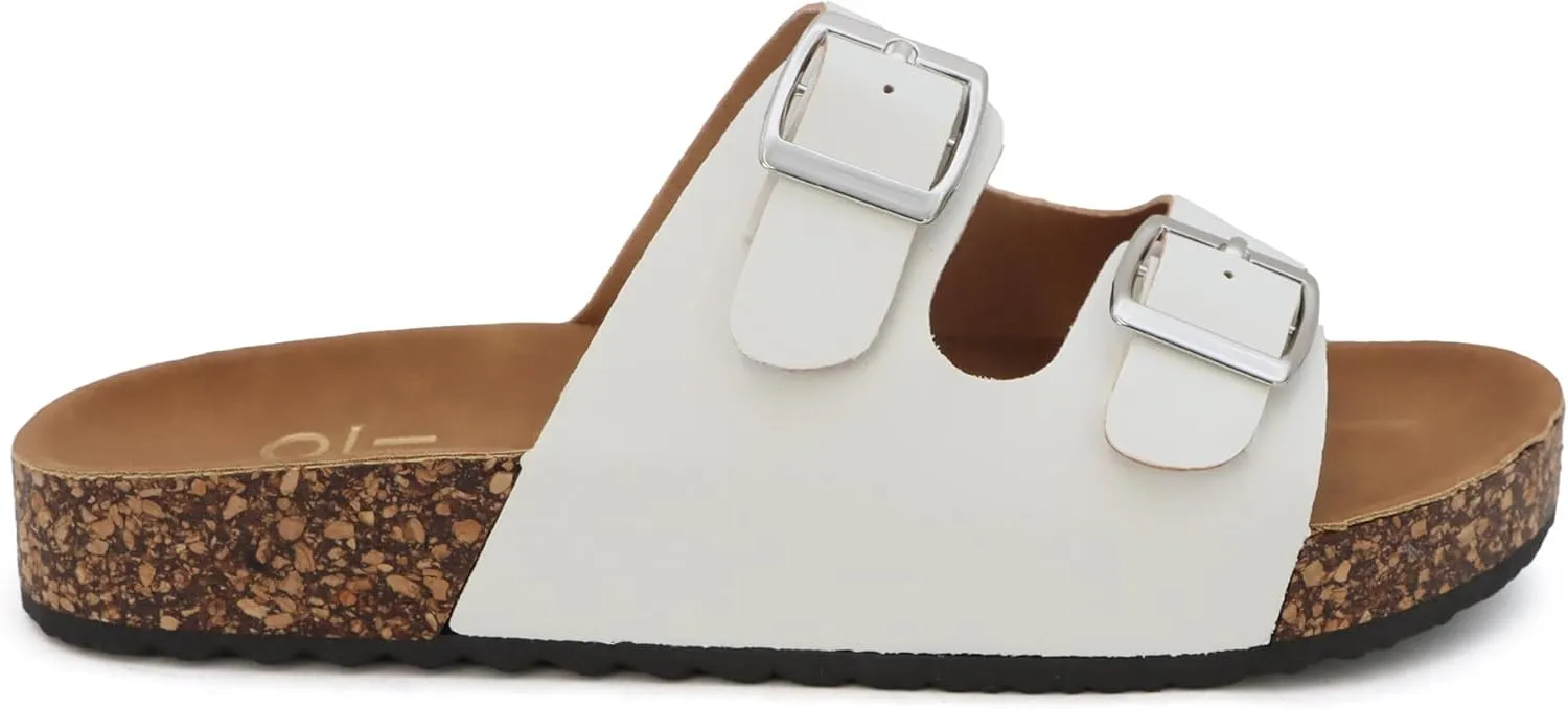YOKI GIENNA-48Y Girls Sandals with Adjustable Double Buckles, Cushioned Cork Flats, Girls Summer Sandals