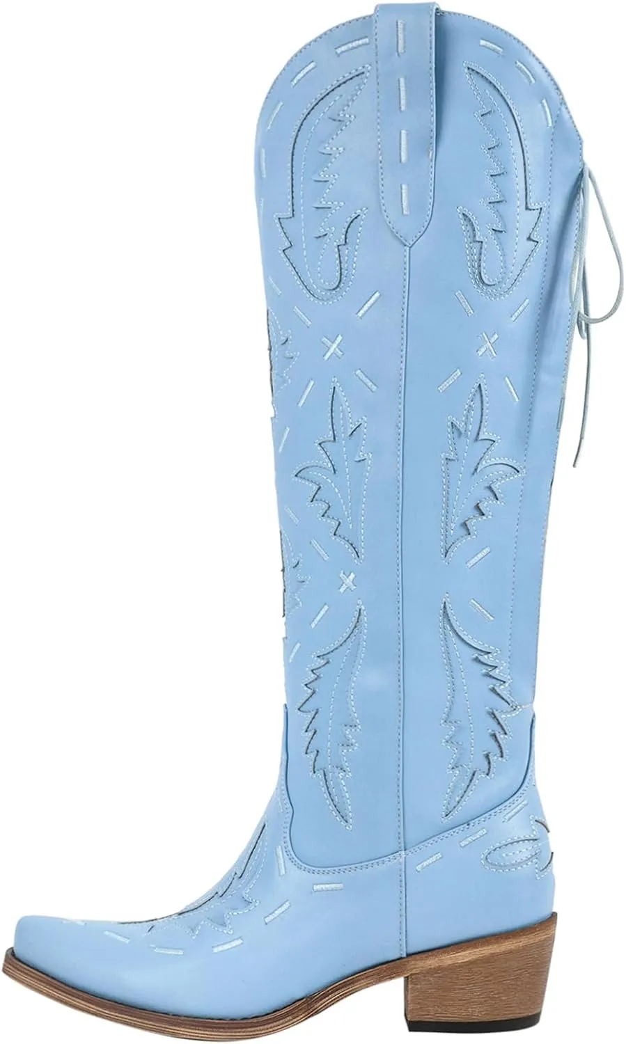 Yolkomo Cowboy Boots for Women Knee High Cowgirl Boots Lace Up
