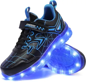 YUNICUS Kids Light Up Shoes for Boys Girls Toddler Sneakers USB Rechargeable Best Gift for Birthday Halloween Christmas