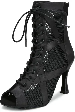 YYTing Women Ballroom Latin Salsa Dance Shoes Performance 2.5 and 3.5 inch Heel Footwear