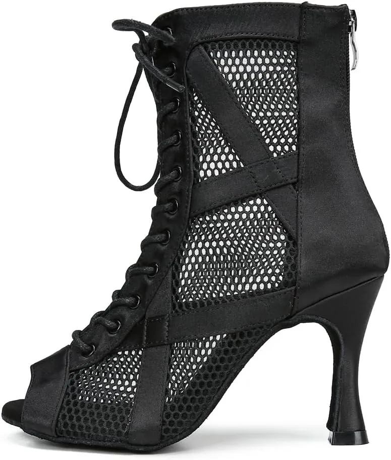 YYTing Women Ballroom Latin Salsa Dance Shoes Performance 2.5 and 3.5 inch Heel Footwear