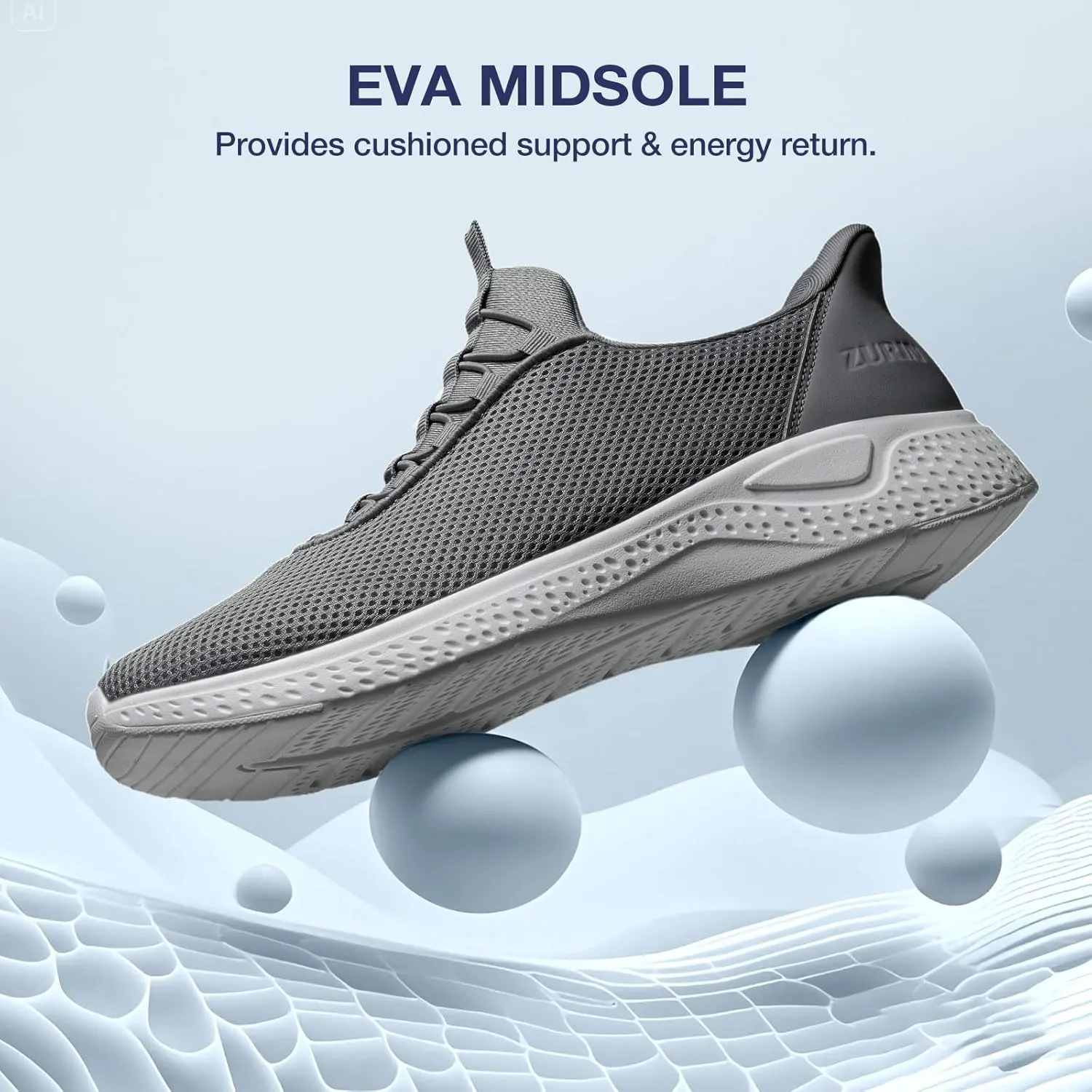 ZURIN Mens Slip On Walking Sneakers with Arch Support,Lightweight Breathable Non Slip Tennis Running Shoes for Athletic Workout Gym Work