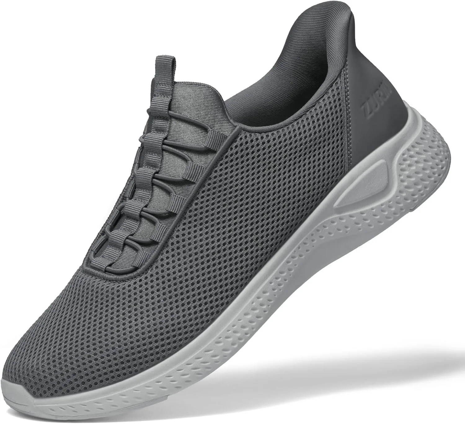 ZURIN Mens Slip On Walking Sneakers with Arch Support,Lightweight Breathable Non Slip Tennis Running Shoes for Athletic Workout Gym Work