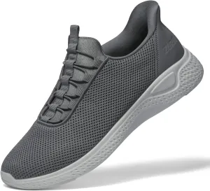 ZURIN Mens Slip On Walking Sneakers with Arch Support,Lightweight Breathable Non Slip Tennis Running Shoes for Athletic Workout Gym Work